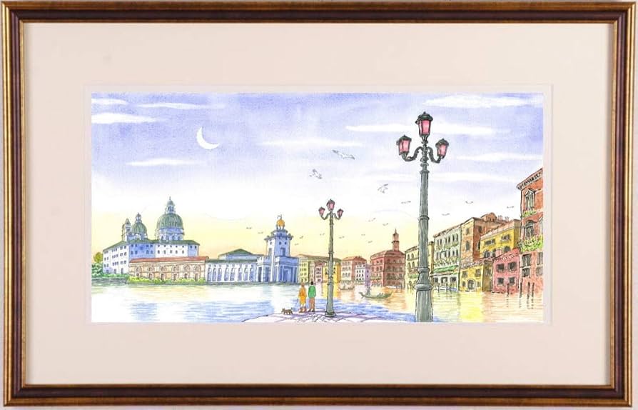 Amazon.co.jp: ヴェニス 風景画 絵画 イタリア 水彩画 内藤謙一
